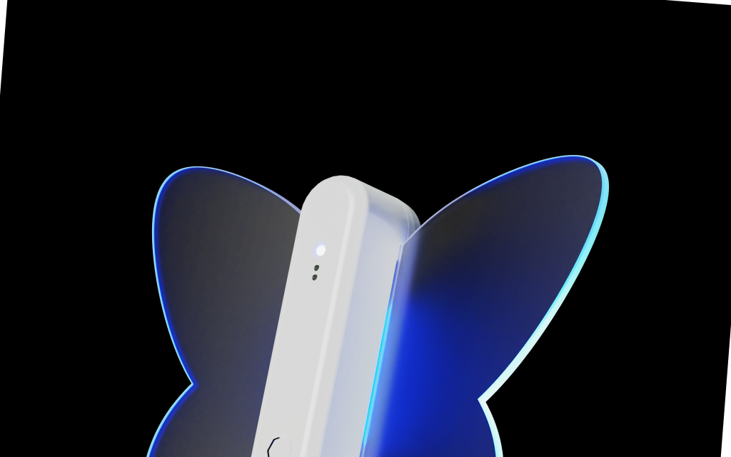 Sapho device with glowing wings