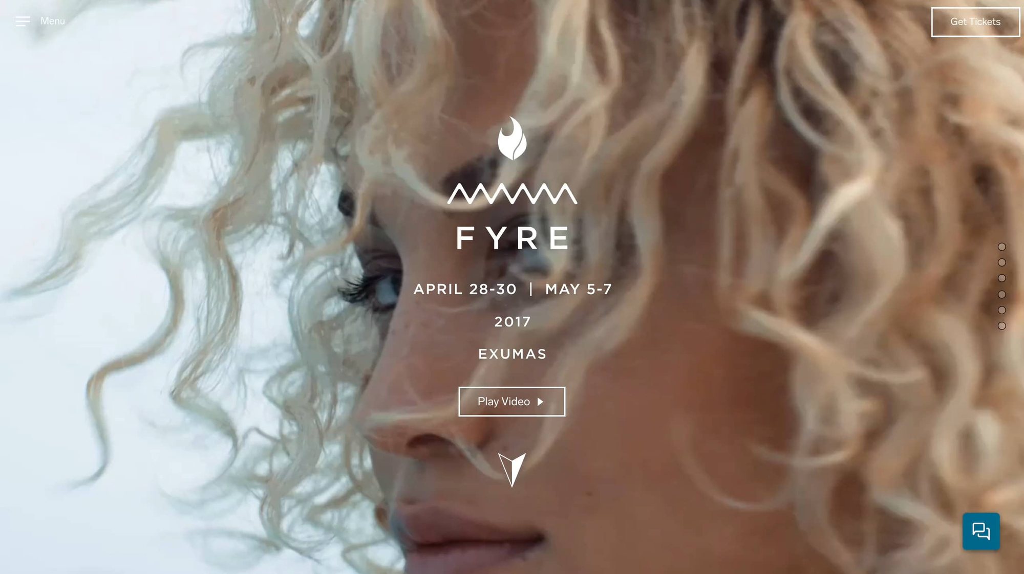 Fyre Festival website homepage